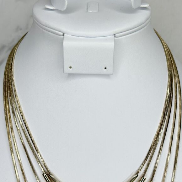 Chicos Gold Tone Tiered Layered Bar Necklace ✨ - Picture 4 of 12